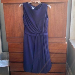 Alberta Ferretti violet/purple wool midi dress w/ pleats bow IT40 US8 MSRP $1930